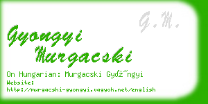 gyongyi murgacski business card